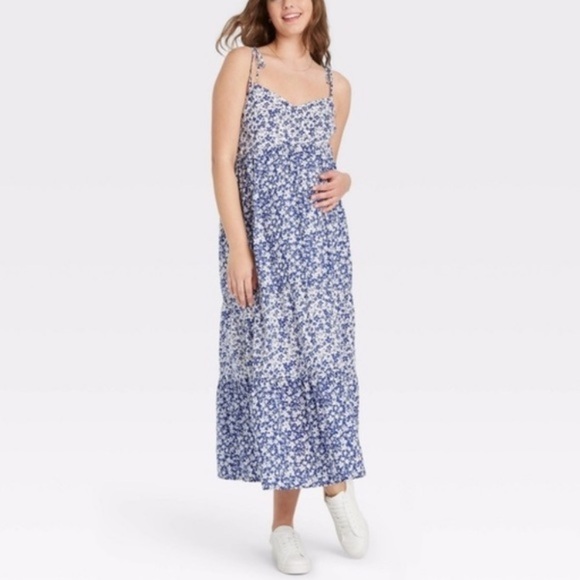 (XL)- The Nines by HATCH Sleeveless Tiered Maternity Dress‎ - Picture 1 of 9